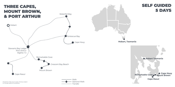 Three Capes, Mount Brown and Port Arthur - 5 Days - map.png